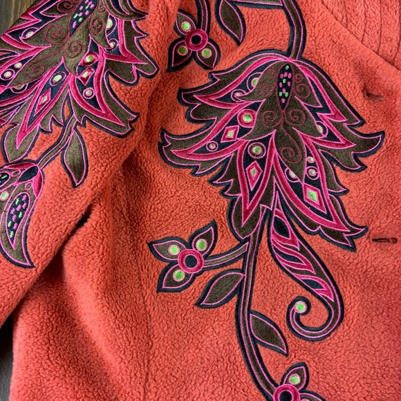1990's Bob Mackie wearable Art Women's Embroidered Jacket Rust Color Size Small - Picture 5 of 16